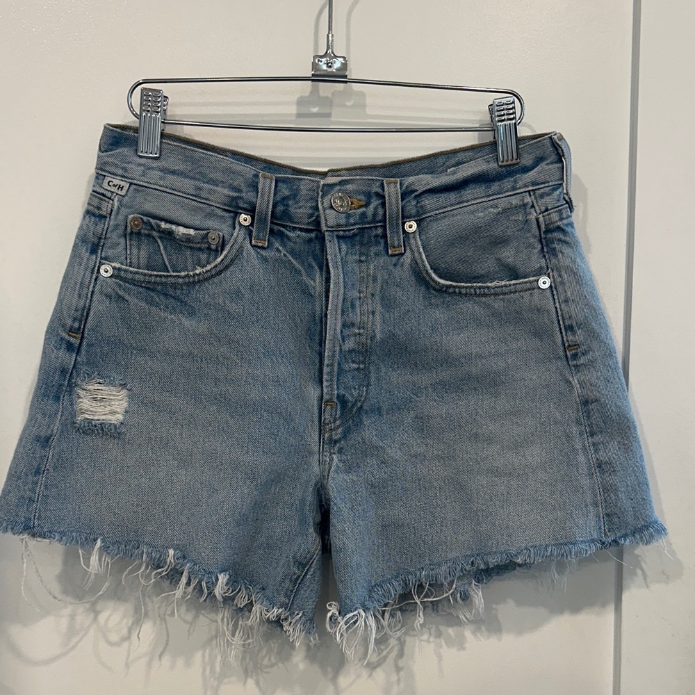 Citizens of Humanity Distressed Blue Jean Shorts